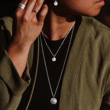 Load image into Gallery viewer, Sand dollar imprinted long necklace from Miracle Beach, Vancouver Island - Swallow Jewellery