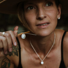 Load image into Gallery viewer, Sand dollar imprinted long necklace from Miracle Beach, Vancouver Island - Swallow Jewellery