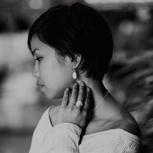 Load image into Gallery viewer, Wild rose leaf imprinted dangle earrings from Victoria - Swallow Jewellery