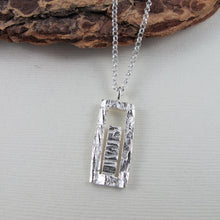 Load image into Gallery viewer, Arbutus x Douglas Fir bark imprinted long necklace - Swallow Jewellery