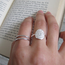 Load image into Gallery viewer, 1890's vintage French lace imprinted oval ring - Swallow Jewellery