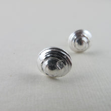 Load image into Gallery viewer, Moon snail shell imprinted earring studs - Swallow Jewellery