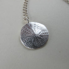Load image into Gallery viewer, Sand dollar imprinted long necklace from Miracle Beach, Vancouver Island - Swallow Jewellery