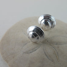 Load image into Gallery viewer, Moon snail shell imprinted earring studs - Swallow Jewellery