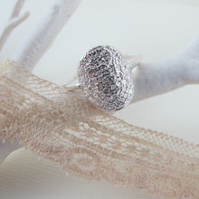 Load image into Gallery viewer, 1890's vintage French lace imprinted oval ring - Swallow Jewellery