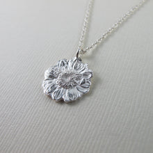 Load image into Gallery viewer, Mini daisy imprinted necklace from Victoria, BC - Swallow Jewellery