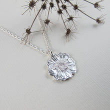 Load image into Gallery viewer, Mini daisy imprinted necklace from Victoria, BC - Swallow Jewellery