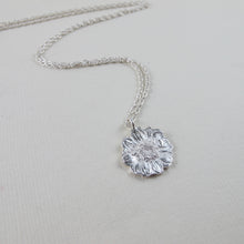 Load image into Gallery viewer, Mini daisy imprinted necklace from Victoria, BC - Swallow Jewellery