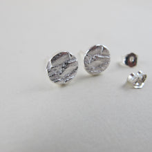 Load image into Gallery viewer, Douglas Fir tree bark imprinted earring studs from Victoria, BC - Swallow Jewellery