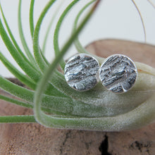 Load image into Gallery viewer, Douglas Fir tree bark imprinted earring studs from Victoria, BC - Swallow Jewellery