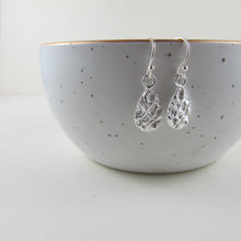 Load image into Gallery viewer, Seaweed imprinted dangle earrings from Dallas Road, Victoria - Swallow Jewellery