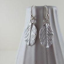 Load image into Gallery viewer, Wild rose leaf imprinted dangle earrings from Victoria - Swallow Jewellery