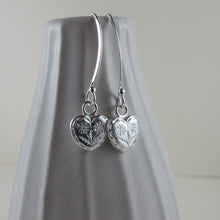 Load image into Gallery viewer, Vintage heart button imprinted earrings - Swallow Jewellery