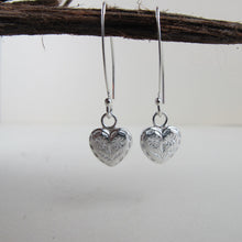 Load image into Gallery viewer, Vintage heart button imprinted earrings - Swallow Jewellery