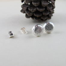 Load image into Gallery viewer, 1920's vintage button imprinted earring studs - Swallow Jewellery