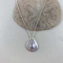 Load image into Gallery viewer, Sand dollar imprinted necklace from Parksville, Vancouver Island - Swallow Jewellery