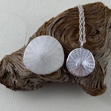 Load image into Gallery viewer, Sand dollar imprinted necklace from Parksville, Vancouver Island - Swallow Jewellery