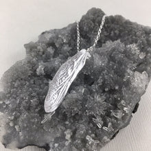 Load image into Gallery viewer, Dragonfly wing imprinted necklace from Sidney Spit, BC - Swallow Jewellery