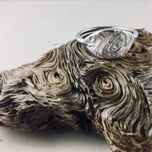 Load image into Gallery viewer, Driftwood imprinted ring from Mystic Beach, Vancouver Island - Swallow Jewellery