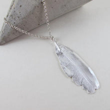 Load image into Gallery viewer, Mourning Dove feather imprinted necklace from Victoria, BC - Swallow Jewellery