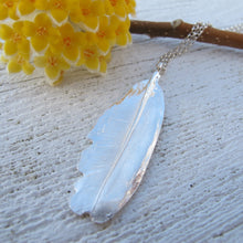 Load image into Gallery viewer, Mourning Dove feather imprinted necklace from Victoria, BC - Swallow Jewellery