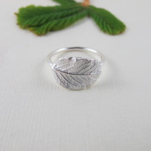 Load image into Gallery viewer, Wild rose leaf imprinted ring from Victoria, BC - Swallow Jewellery