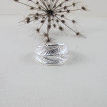 Load image into Gallery viewer, Willow leaf imprinted ring from Galiano Island, BC - Swallow Jewellery