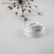 Load image into Gallery viewer, Willow leaf imprinted ring from Galiano Island, BC - Swallow Jewellery