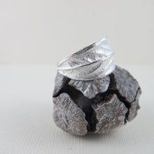 Load image into Gallery viewer, Willow leaf imprinted ring from Galiano Island, BC - Swallow Jewellery