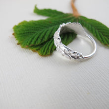 Load image into Gallery viewer, Princess Feather flower imprinted ring from Victoria, BC - Swallow Jewellery