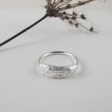 Load image into Gallery viewer, Douglas Fir tree bark imprinted ring from Victoria, BC - Swallow Jewellery