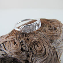 Load image into Gallery viewer, Driftwood imprinted ring from Mystic Beach, Vancouver Island - Swallow Jewellery