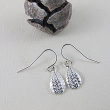 Load image into Gallery viewer, Sea urchin imprinted dangle earrings from Middle Beach, Tofino - Swallow Jewellery