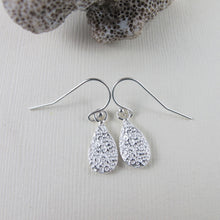 Load image into Gallery viewer, Coral imprinted dangle earrings from Tofino, Vancouver Island - Swallow Jewellery