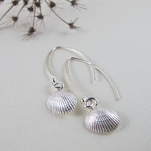 Load image into Gallery viewer, Mini seashell imprinted dangle earrings - Swallow Jewellery