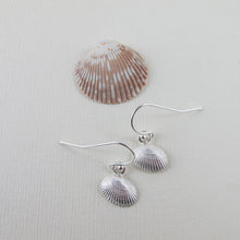 Load image into Gallery viewer, Mini seashell imprinted dangle earrings - Swallow Jewellery