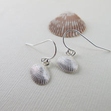 Load image into Gallery viewer, Mini seashell imprinted dangle earrings - Swallow Jewellery