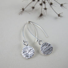 Load image into Gallery viewer, Arbutus bark imprinted dangle earrings from Galiano Island, BC - Swallow Jewellery