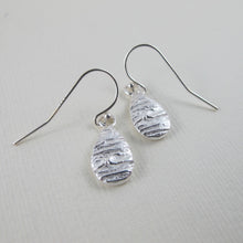 Load image into Gallery viewer, Arbutus bark imprinted dangle earrings from Galiano Island, BC - Swallow Jewellery