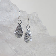 Load image into Gallery viewer, Arbutus bark imprinted dangle earrings from Galiano Island, BC - Swallow Jewellery