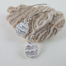 Load image into Gallery viewer, Port Renfrew coral imprinted dangle earrings from Vancouver Island - Swallow Jewellery