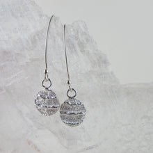 Load image into Gallery viewer, Port Renfrew coral imprinted dangle earrings from Vancouver Island - Swallow Jewellery