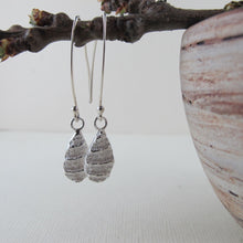 Load image into Gallery viewer, Port Renfrew coral imprinted dangle earrings from Vancouver Island - Swallow Jewellery