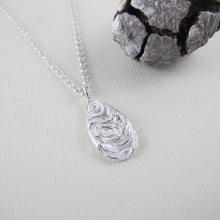 Load image into Gallery viewer, Driftwood imprinted long necklace from Mystic Beach, Vancouver Island - Swallow Jewellery