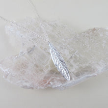 Load image into Gallery viewer, Willow leaf imprinted long necklace from Galiano Island, BC - Swallow Jewellery