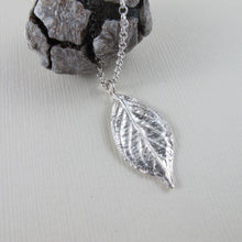 Load image into Gallery viewer, Hydrangea leaf imprinted long necklace from Victoria, BC - Swallow Jewellery