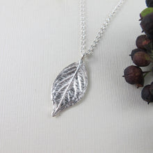 Load image into Gallery viewer, Hydrangea leaf imprinted long necklace from Victoria, BC - Swallow Jewellery