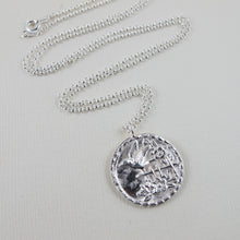 Load image into Gallery viewer, Sparrow bird vintage button imprinted long necklace - Swallow Jewellery