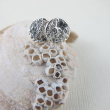 Load image into Gallery viewer, Barnacle imprinted earring studs from Kin Beach, Vancouver Island - Swallow Jewellery