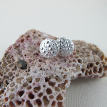 Load image into Gallery viewer, Sea urchin imprinted earring studs from Middle Beach, Tofino - Swallow Jewellery